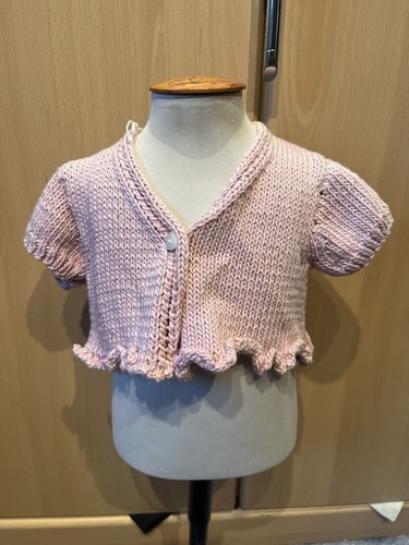 Handknitted pink baby bolero - baby,