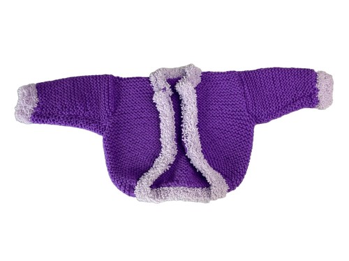 Hand knitted purple baby - hand,