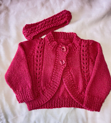 Hand knitted pink bolero - hand, style