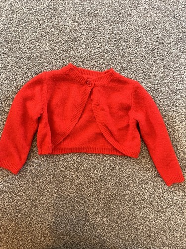 Girls red knit long - red, sleeve