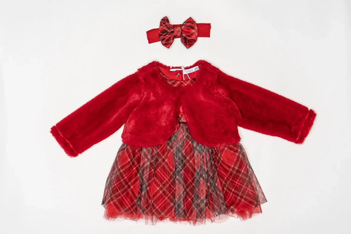 Baby girls tartan bow dress - girls,