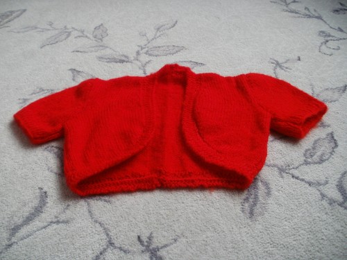 Hand knitted girls red