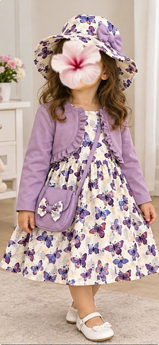 Girls purple butterfly 4pc - girls,